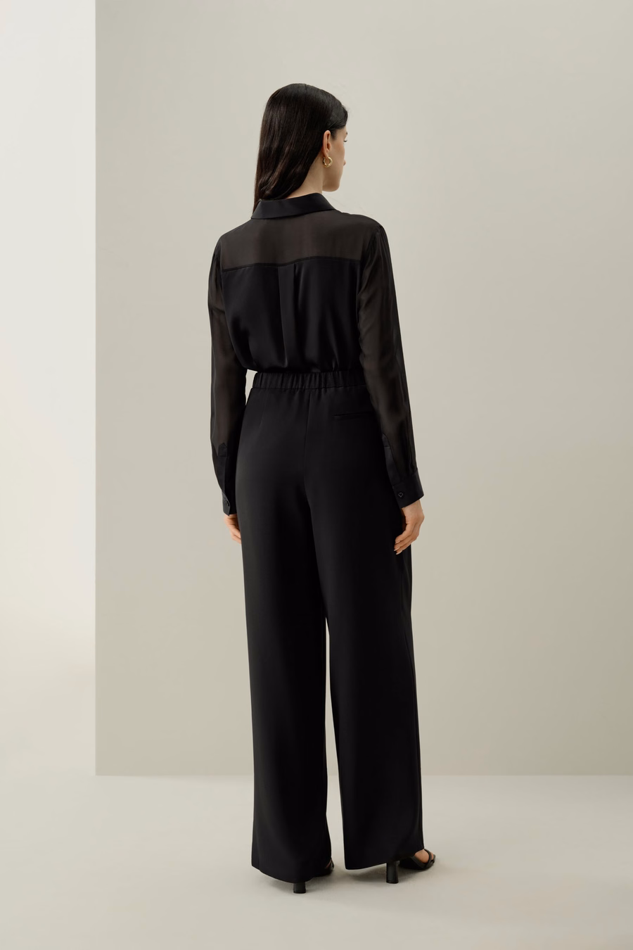 Camisa de Organza de Seda con Botones
