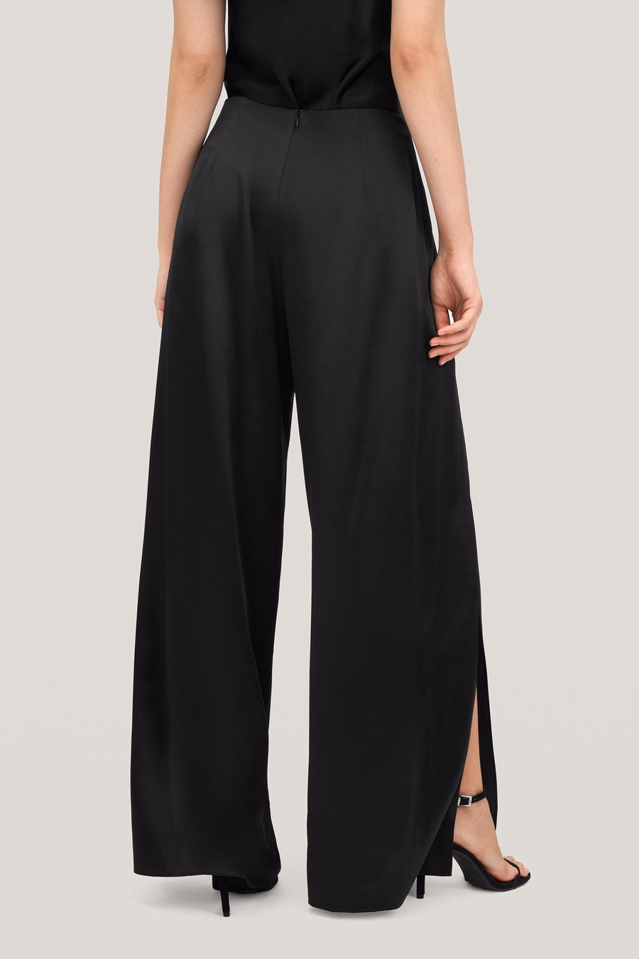 Pantalones de seda ginkgo de talle alto