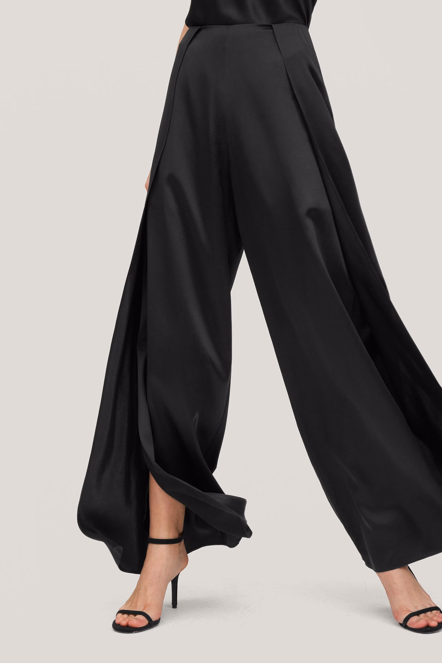 Pantalones de seda ginkgo de talle alto