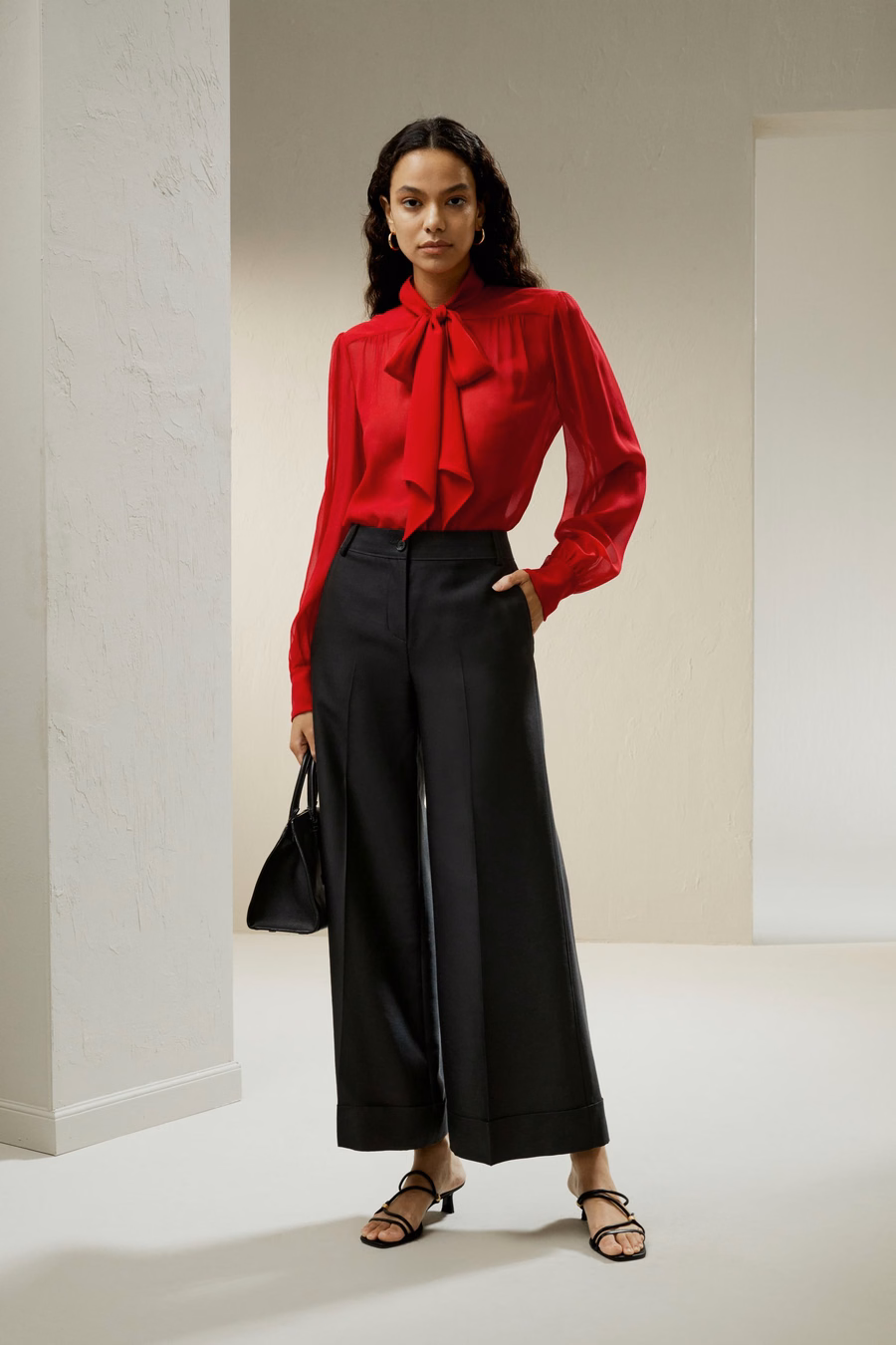 Blusa de Seda Jazmín con Pajarita