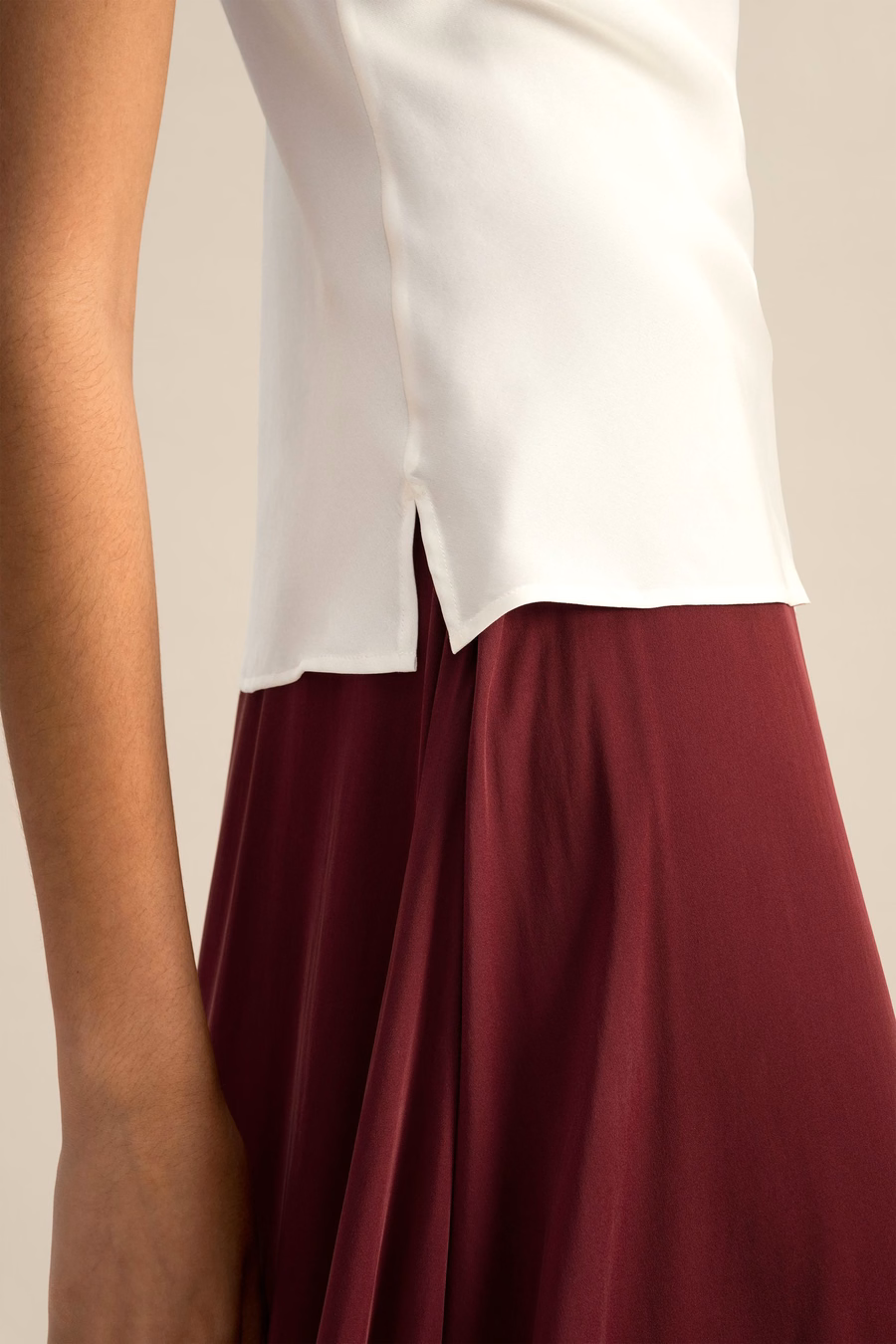 Pantalones de seda de pierna ancha