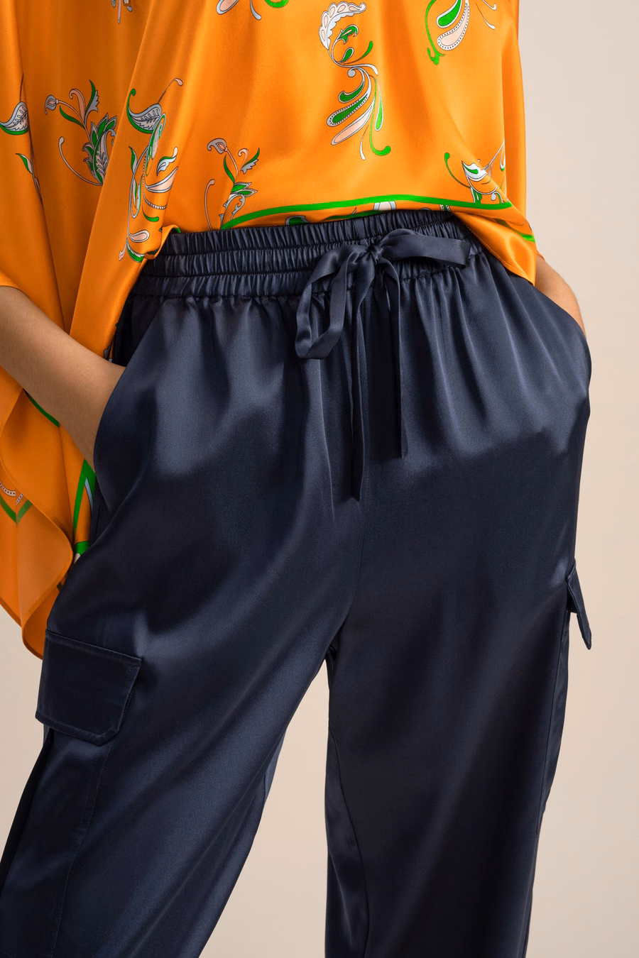 Pantalones de seda Safari