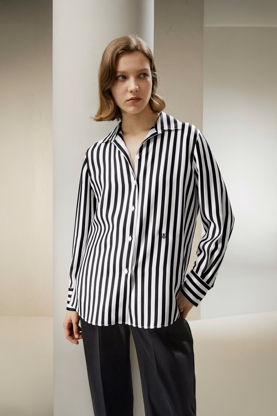 Camisa de seda a rayas Amalfi