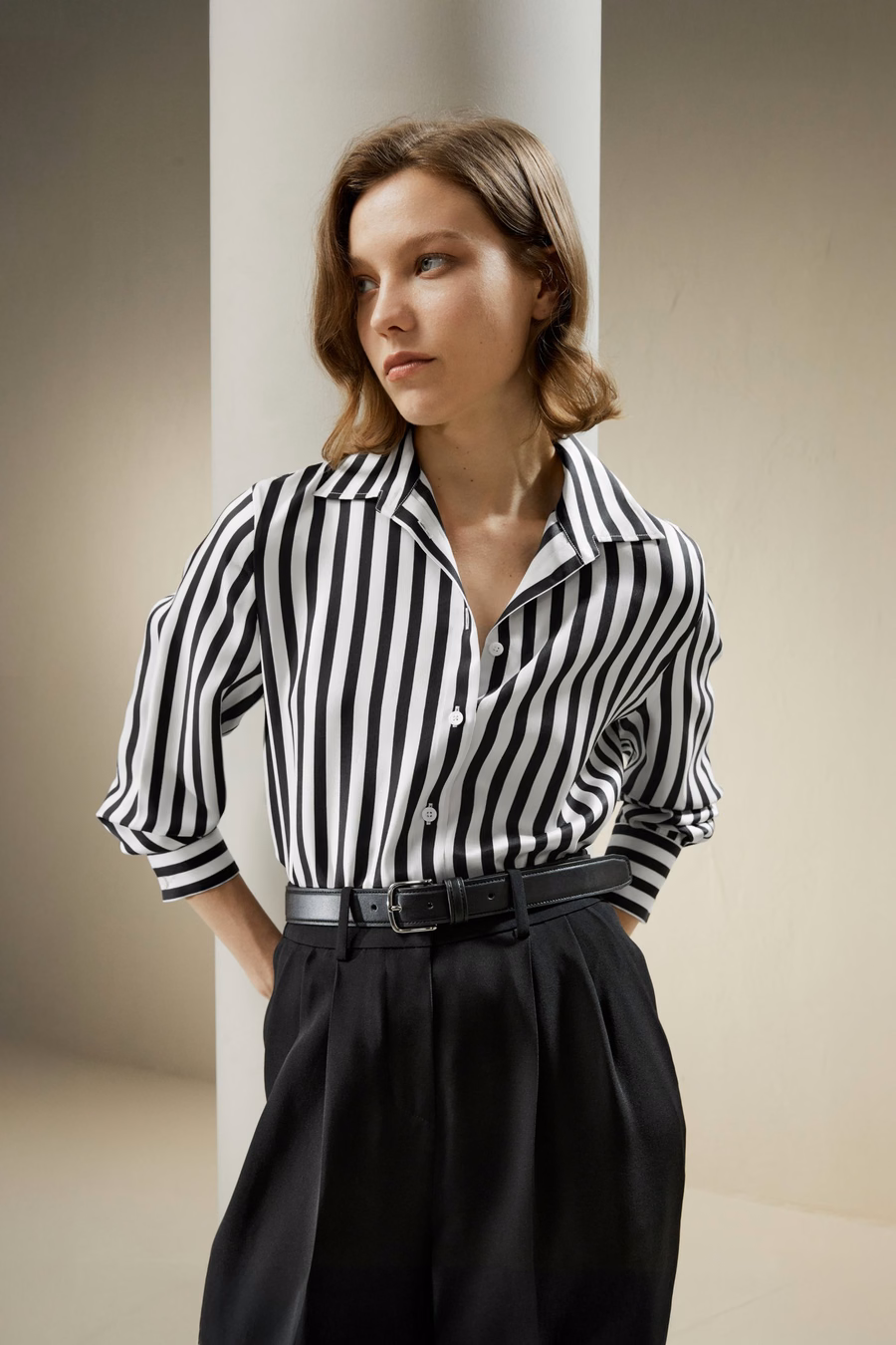Camisa de seda a rayas Amalfi
