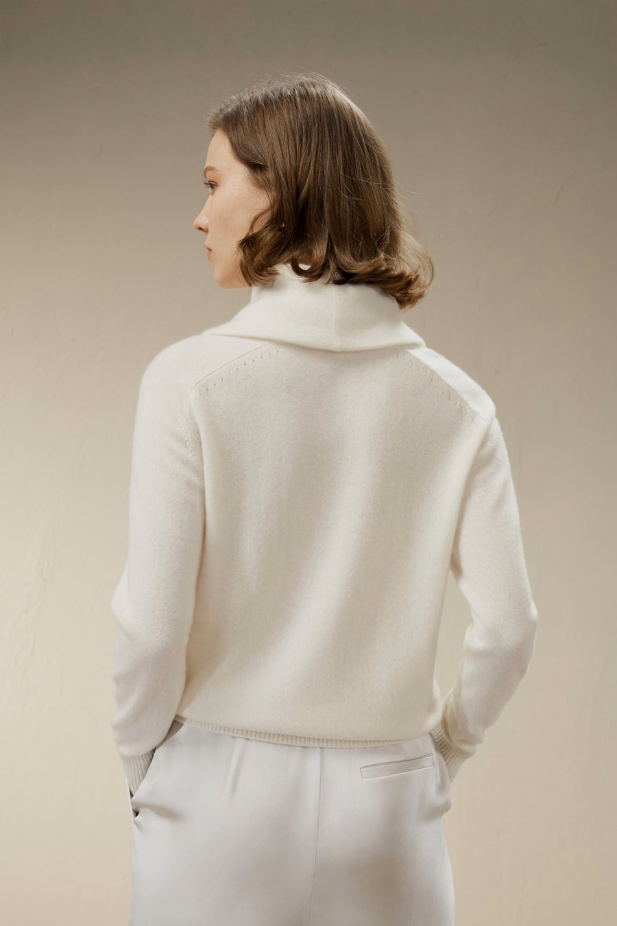 Jersey de cuello alto de cachemira