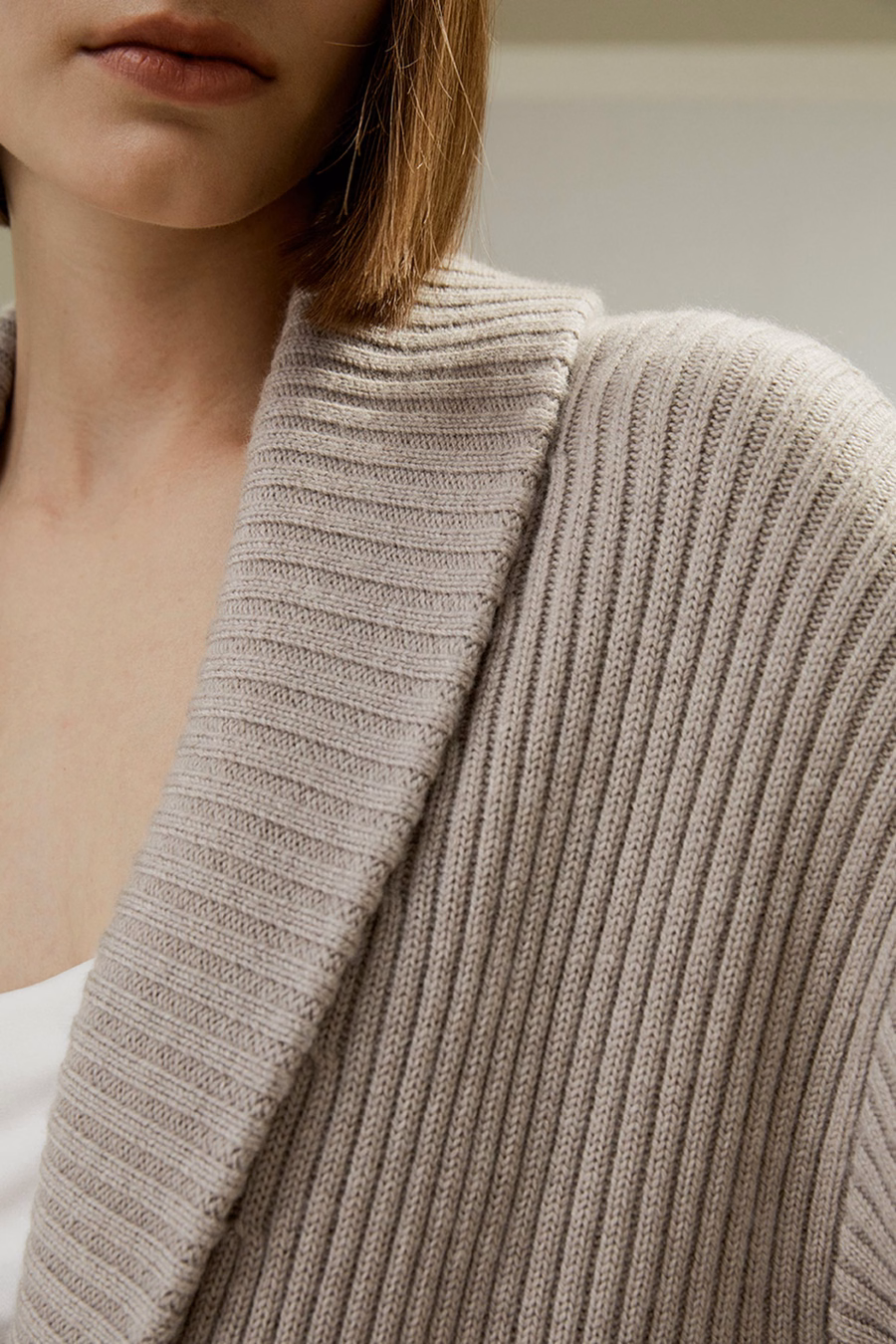 Cardigan de Cuello Chal de Lana Merina