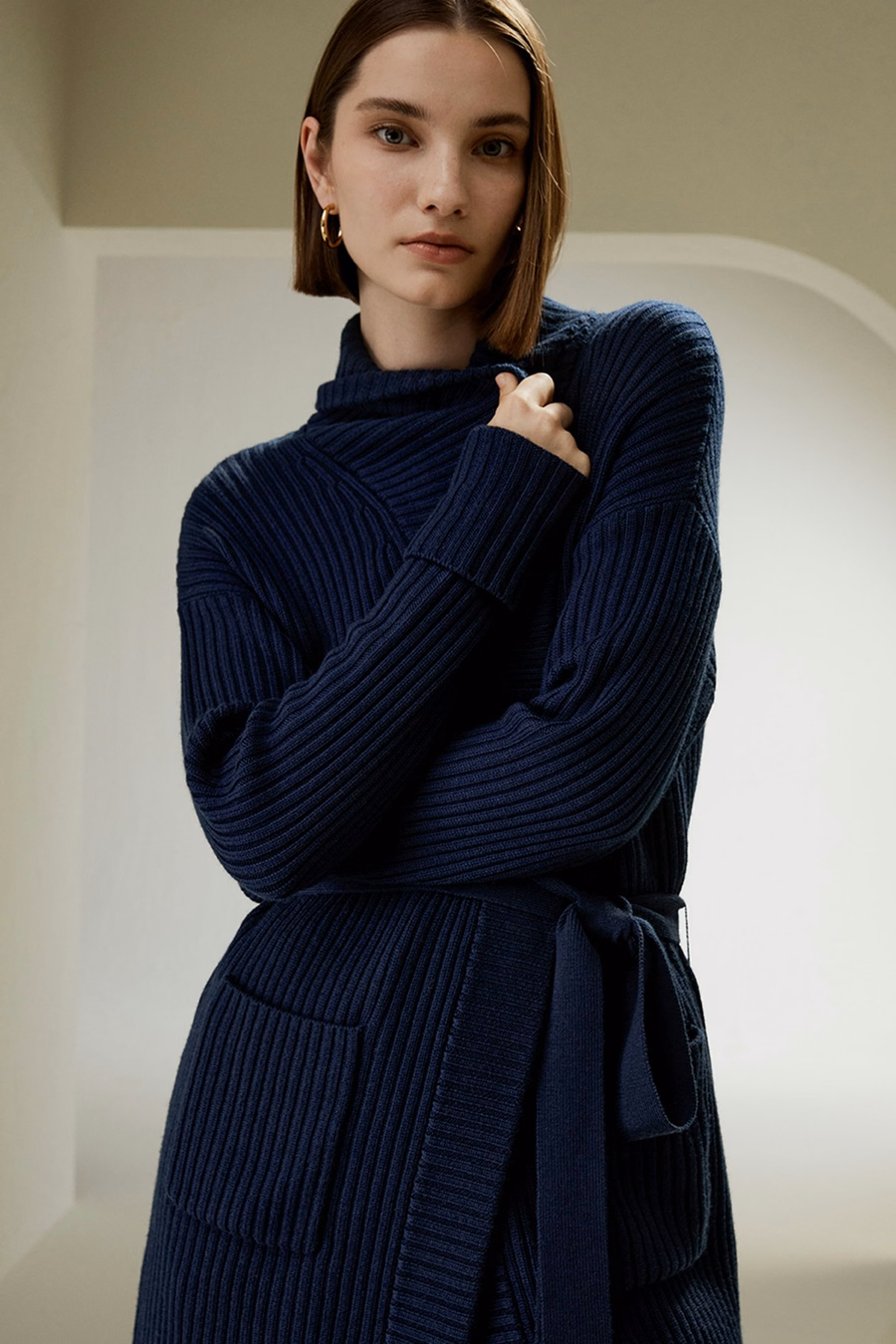 Cardigan de Cuello Chal de Lana Merina
