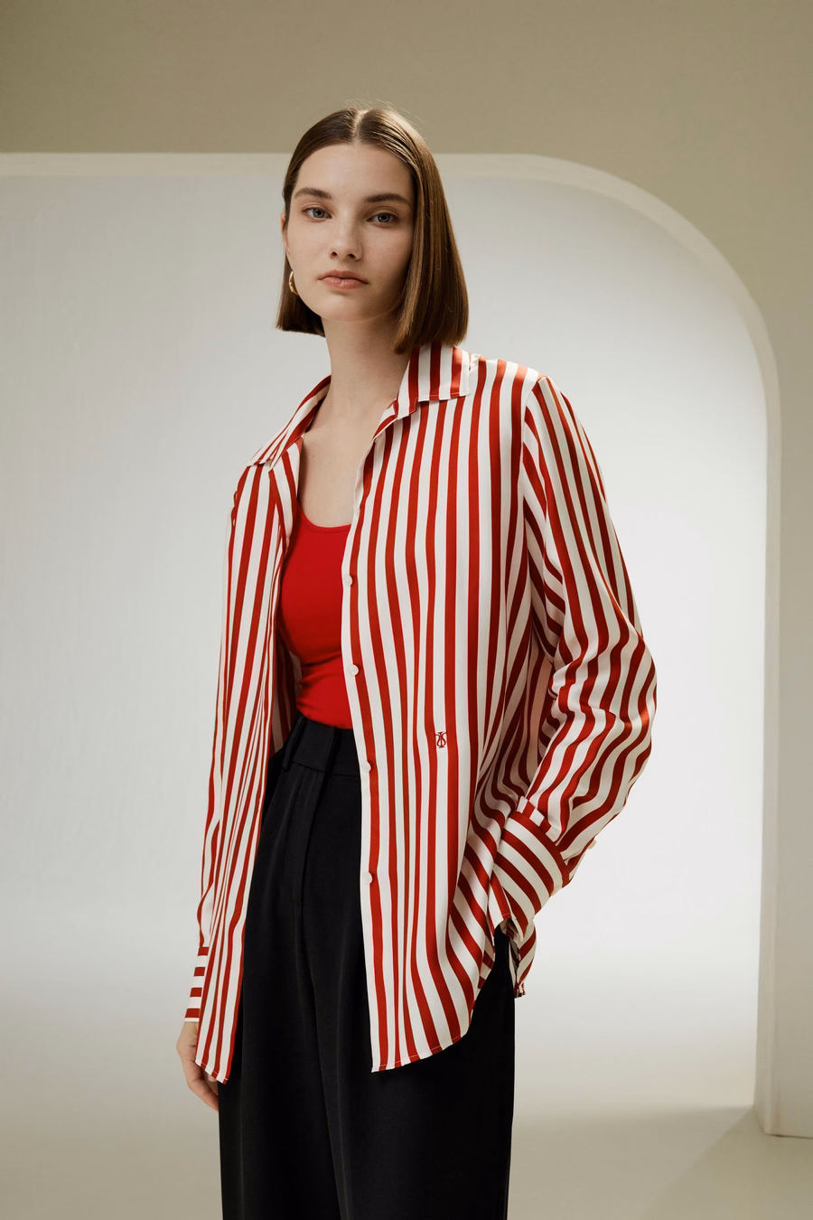 Camisa de seda a rayas Amalfi