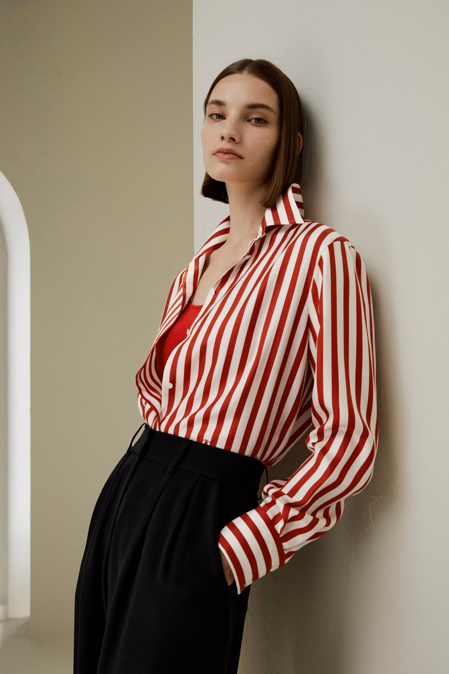 Camisa de seda a rayas Amalfi