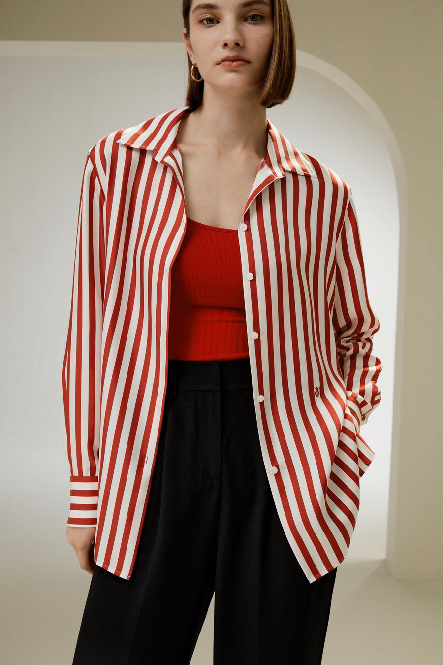 Camisa de seda a rayas Amalfi