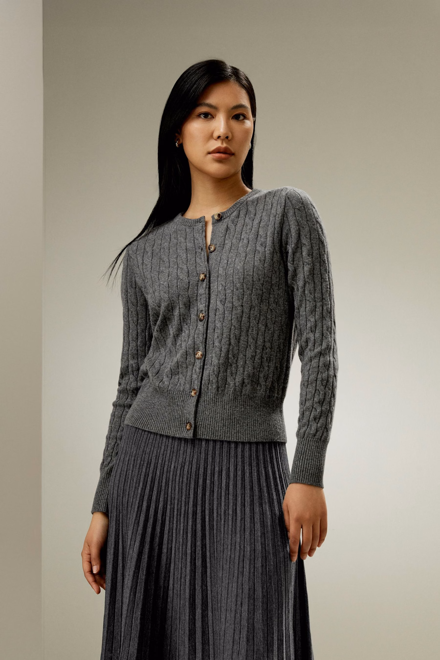 Cardigan de Punto Cable de Cachemira Bebé