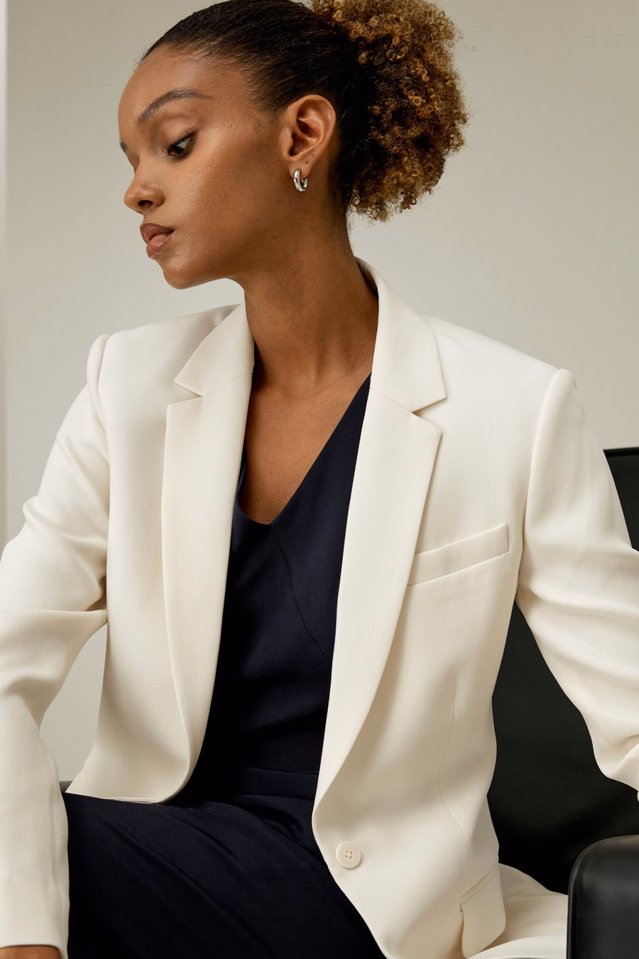 Blazer de Seda Lisa