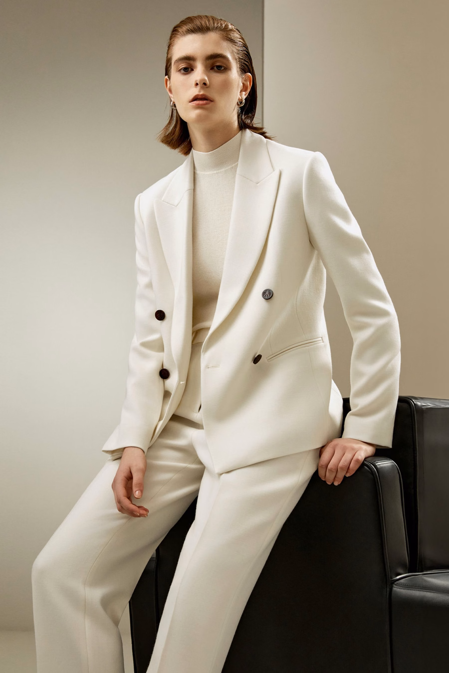 Blazer de lana de doble botonadura