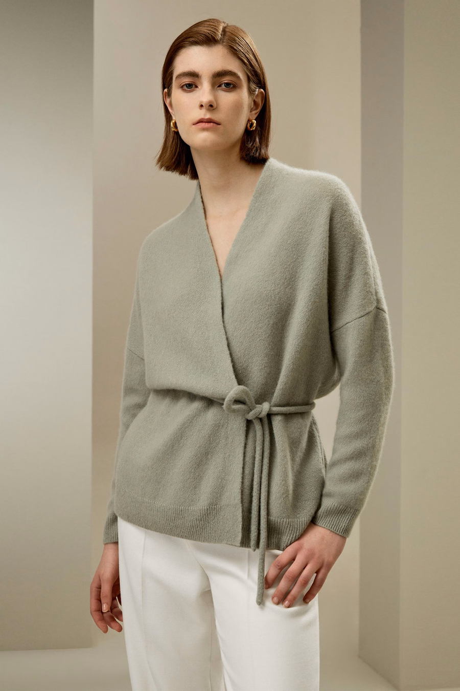 Cardigan de punto envolvente