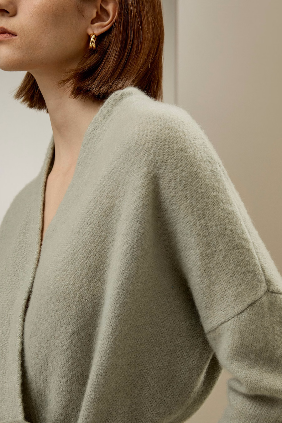 Cardigan de punto envolvente