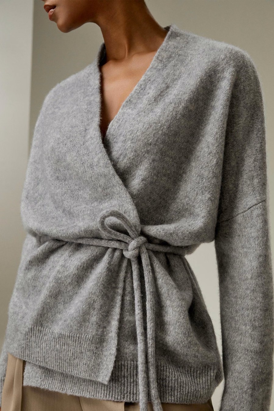 Cardigan de punto envolvente