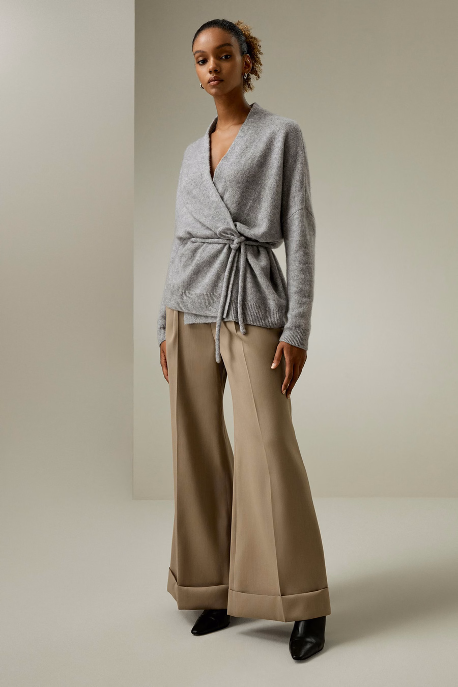Cardigan de punto envolvente