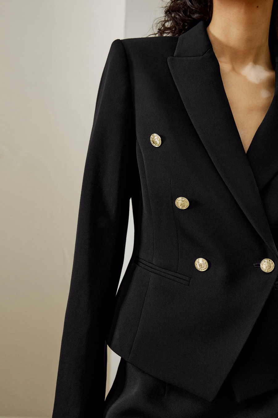 Blazer ajustado de doble botonadura