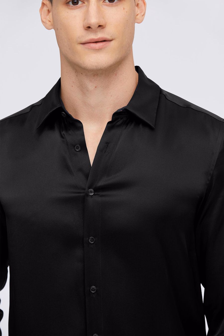 Camisa básica de seda de morera para hombres