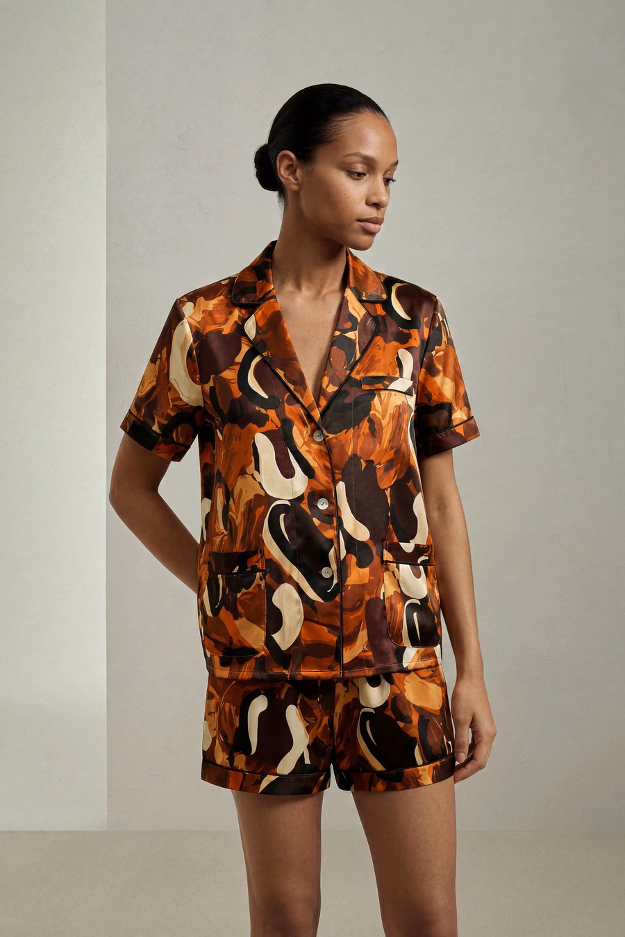 Conjunto de Pijamas de Seda para Mujeres