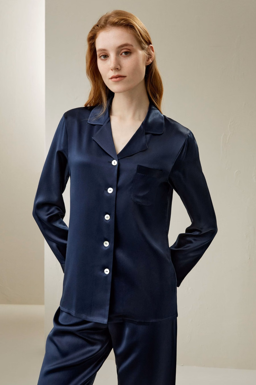 Conjunto de Pijama de Seda Completo para Mujeres
