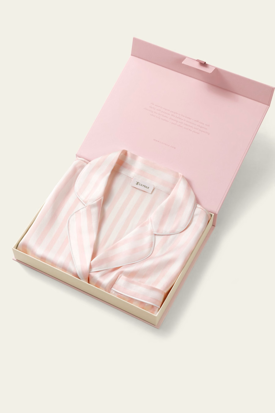 Conjunto de Sueño de Rayas Rosadas de San Valentín