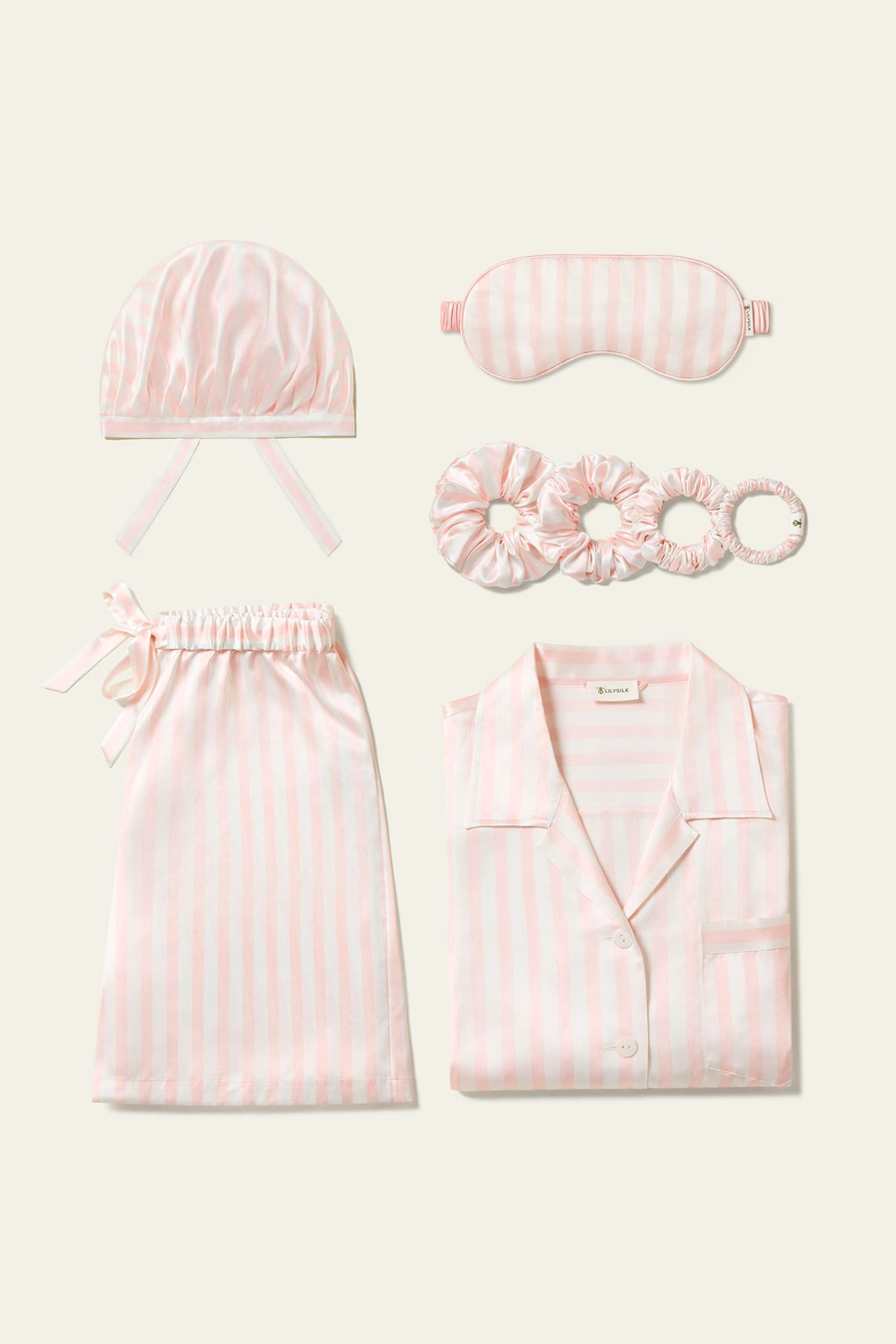 Conjunto Corto de Comfort Rayas Rosadas de San Valentín