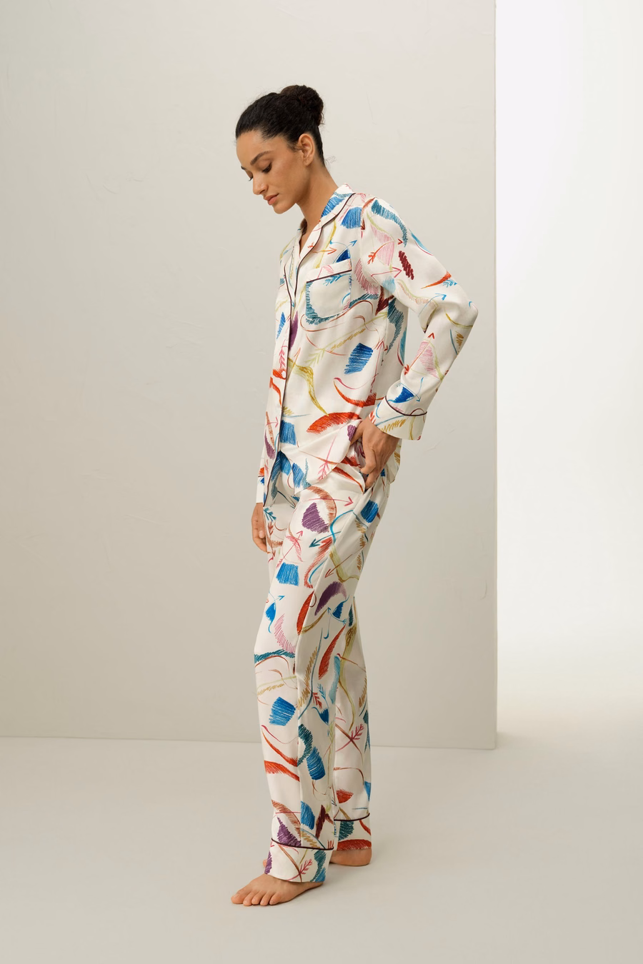 Conjunto de pijama de seda del signo zodiacal Sagittarius