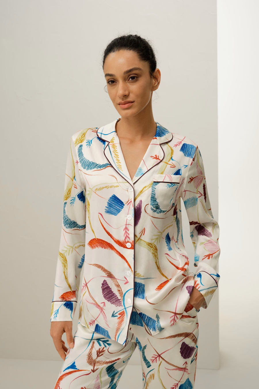 Conjunto de pijama de seda del signo zodiacal Sagittarius