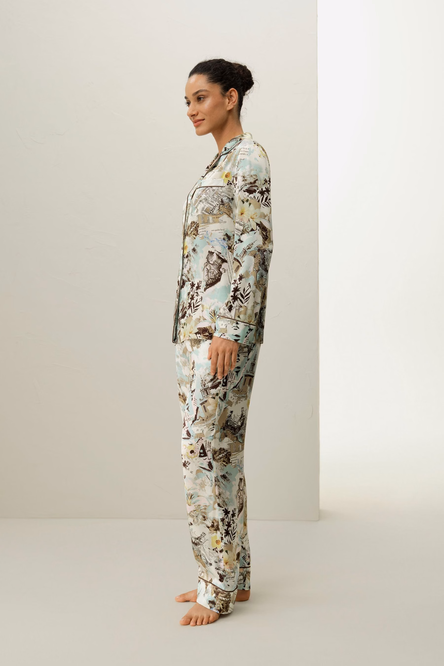 Conjunto de Pijamas Clásico de Seda del Zodiaco Acuario
