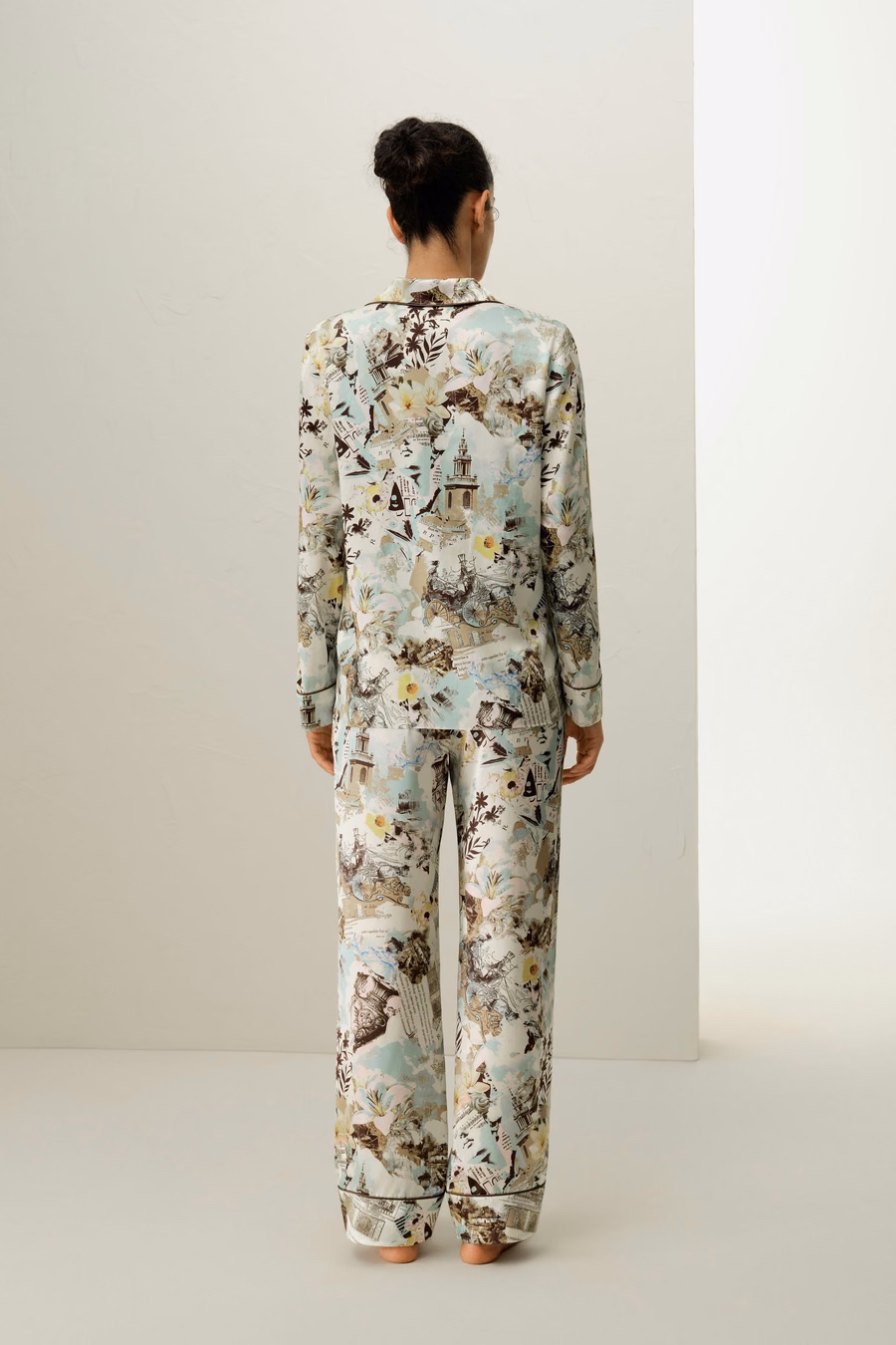 Conjunto de Pijamas Clásico de Seda del Zodiaco Acuario