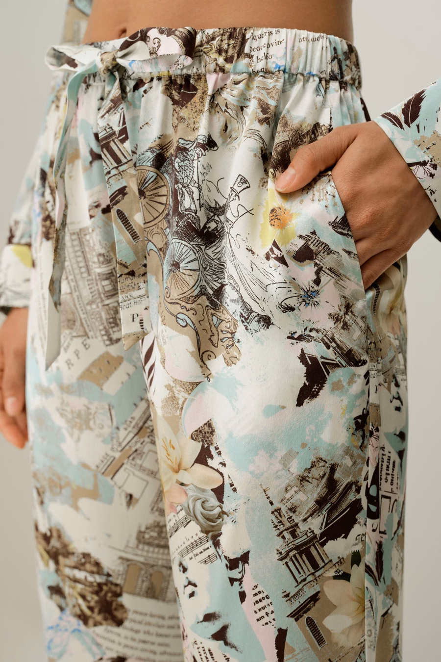 Conjunto de Pijamas Clásico de Seda del Zodiaco Acuario