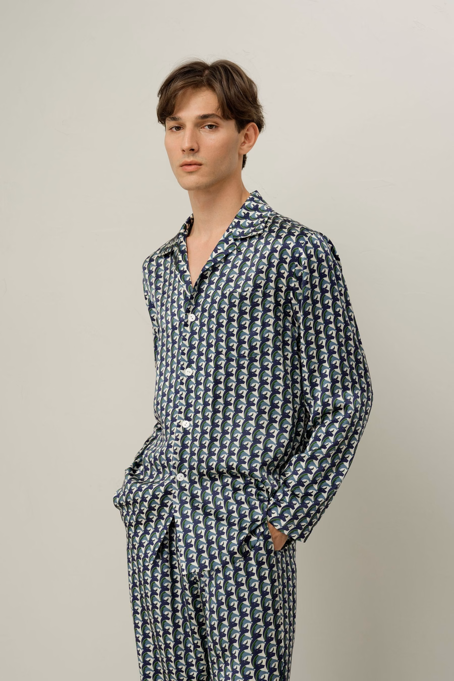 Conjunto de Pijamas de Seda Zodiaco Tauro para Hombres