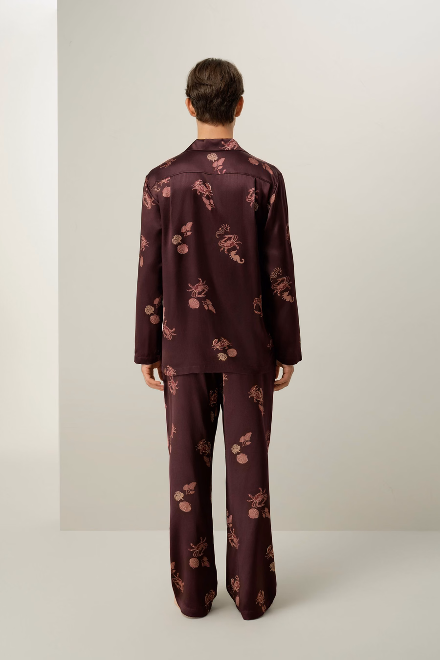 Conjunto de Pijama de Seda Zodiacal para Hombre Cáncer