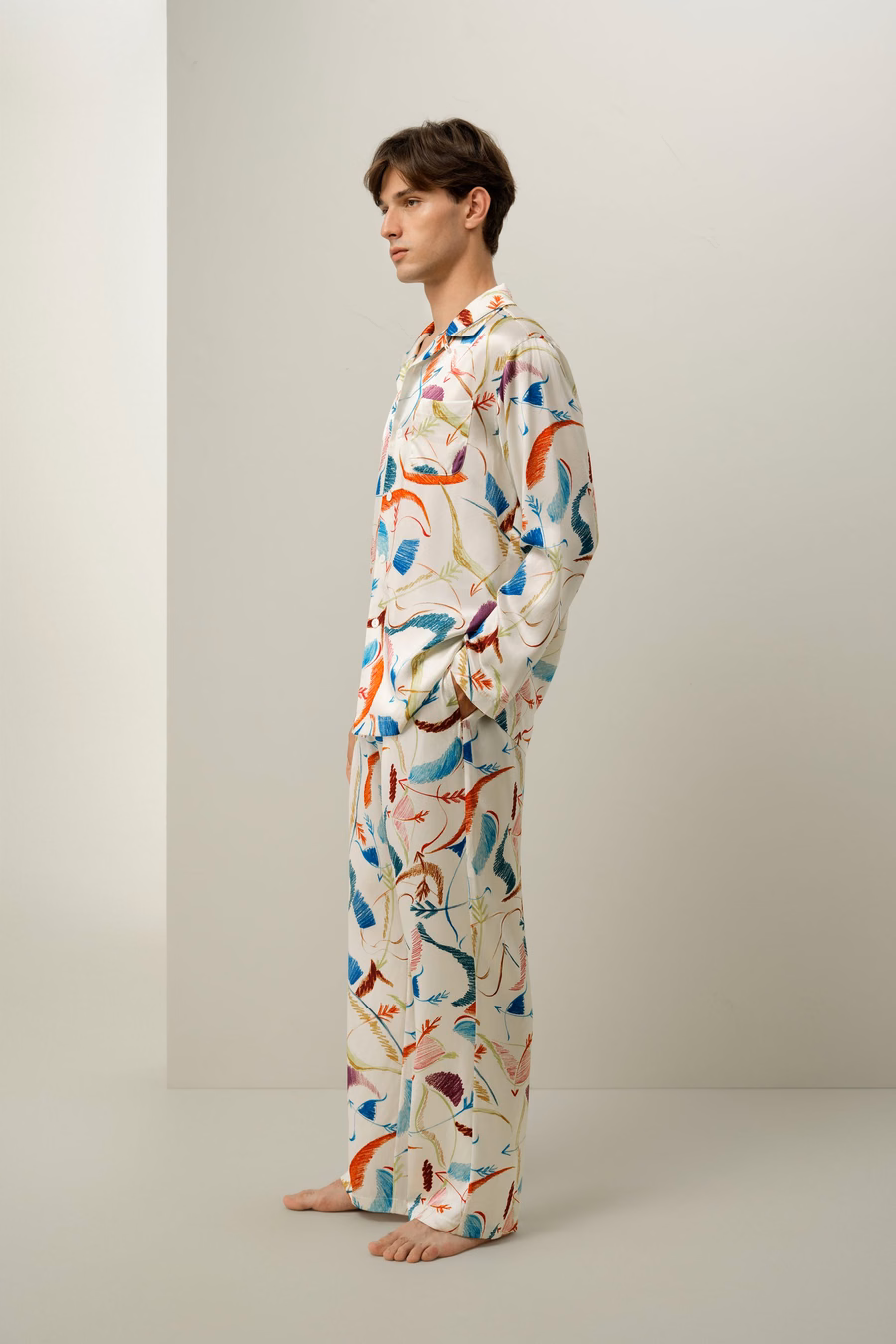Conjunto de Pijama de Seda para Hombre Sagitario