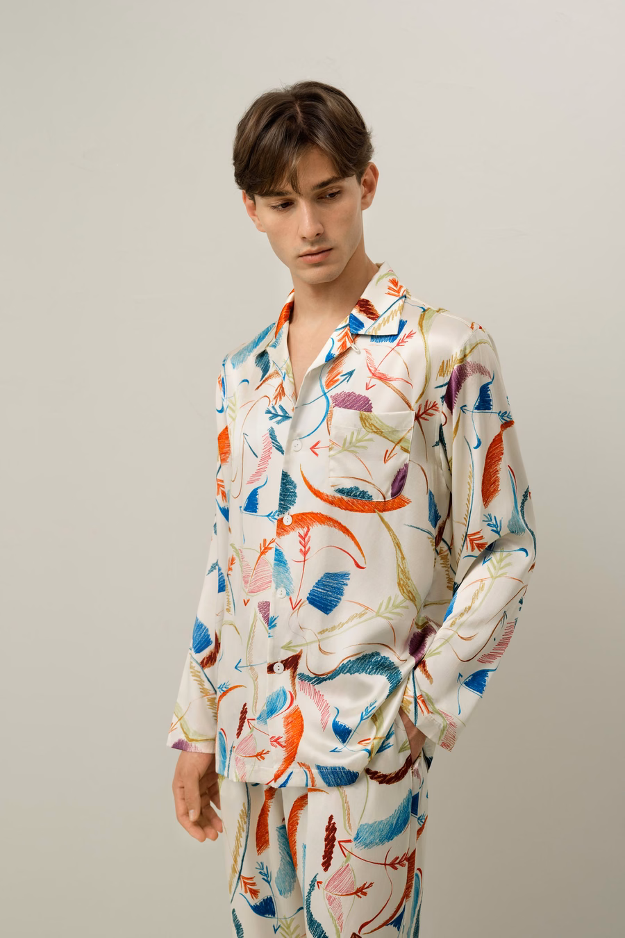 Conjunto de Pijama de Seda para Hombre Sagitario