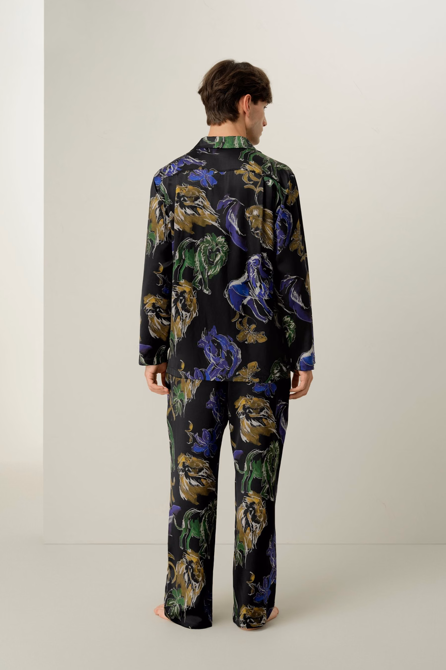 Conjunto de Pijama de Seda para Hombre Leo