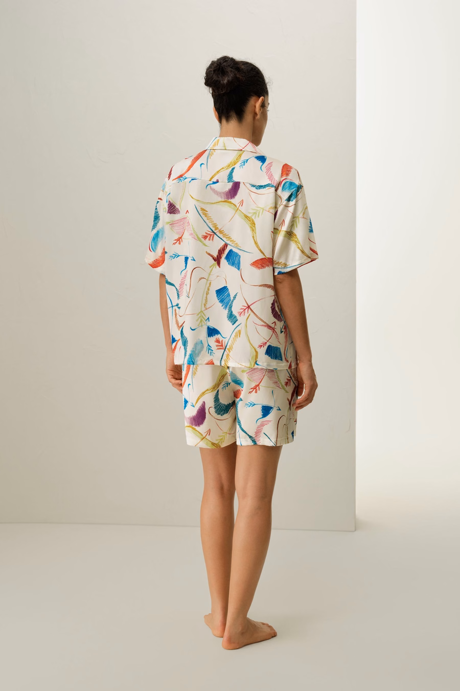 Conjunto de pijama corto de seda del signo Sagitario