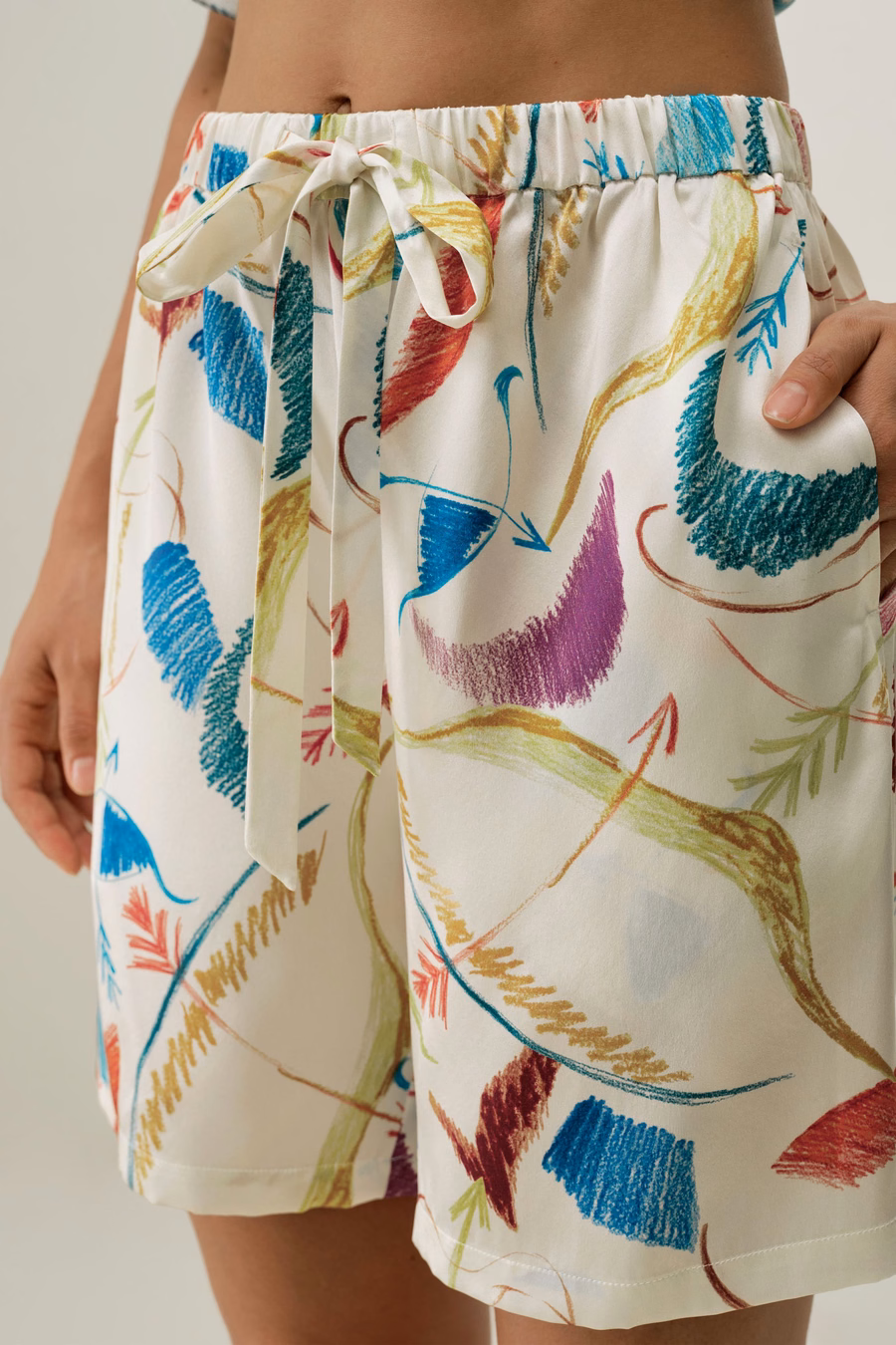 Conjunto de pijama corto de seda del signo Sagitario
