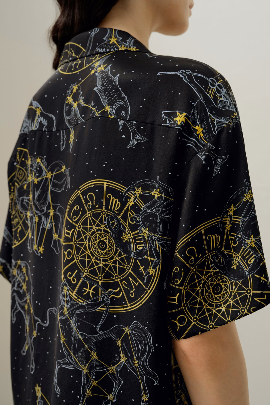 Conjunto corto de pijama de seda Virgo Zodiac