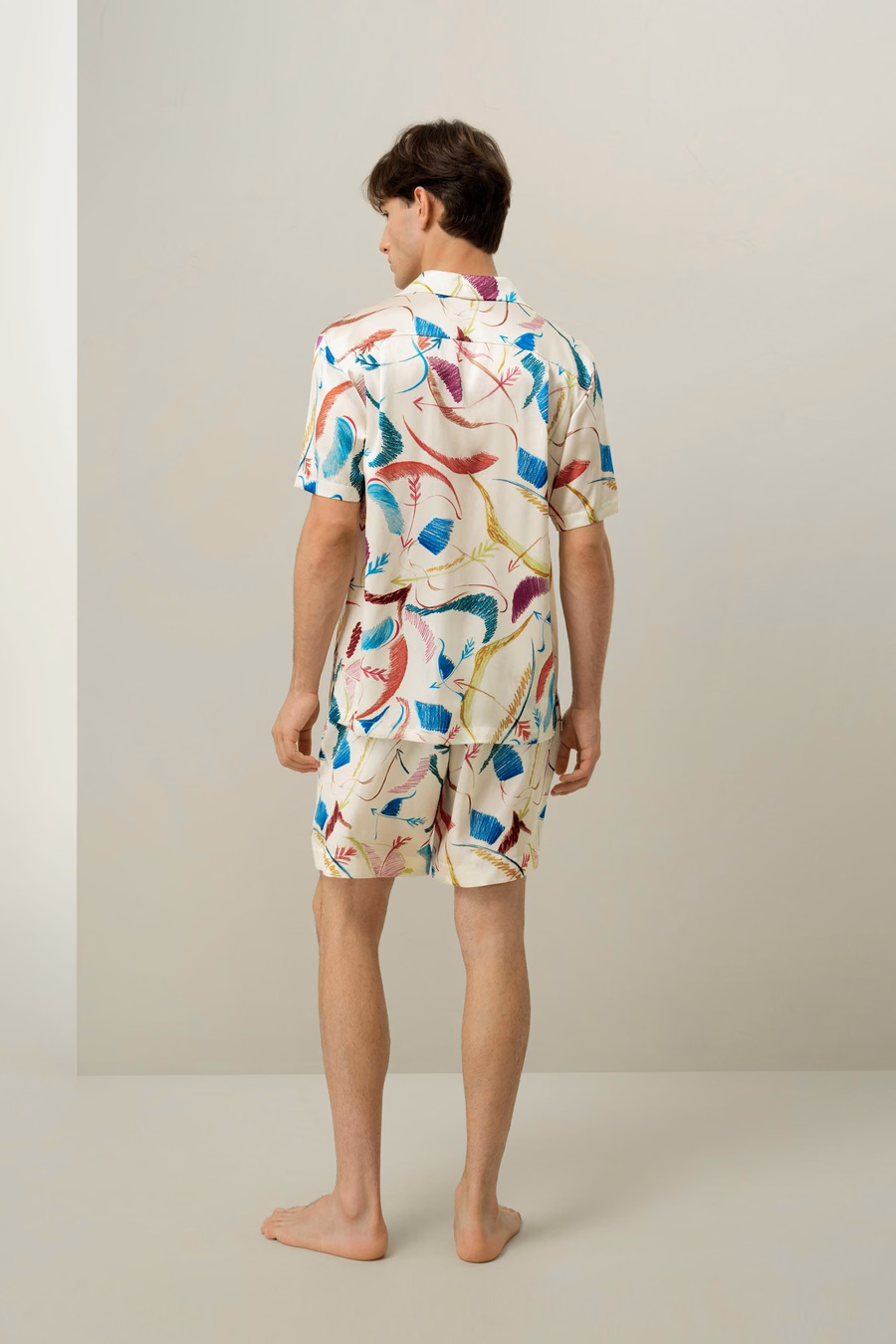 Conjunto de Pijama de Seda Corto para Hombre Sagitario