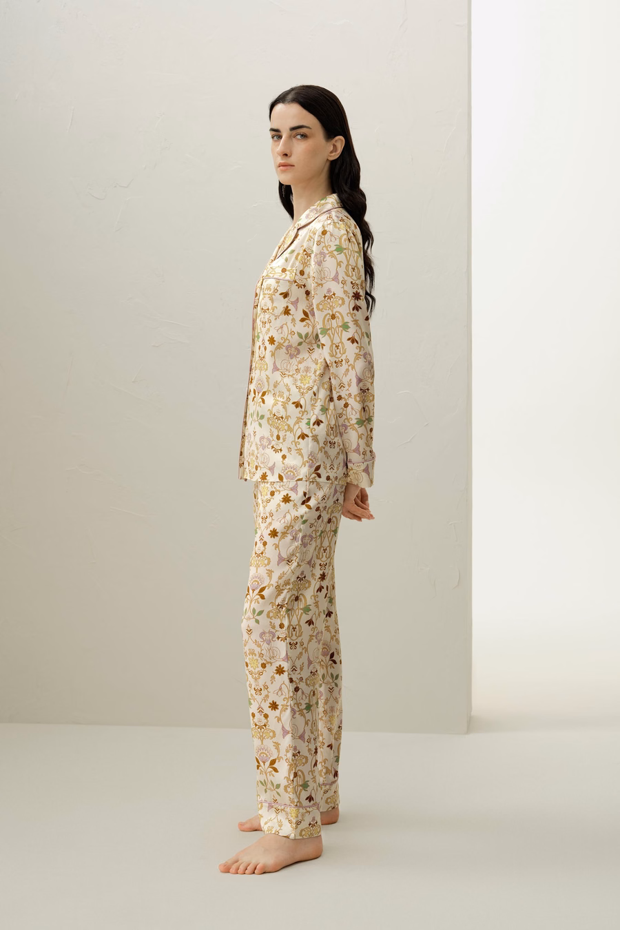 Conjunto de Pijamas Clásico de Seda del Zodiaco Capricornio