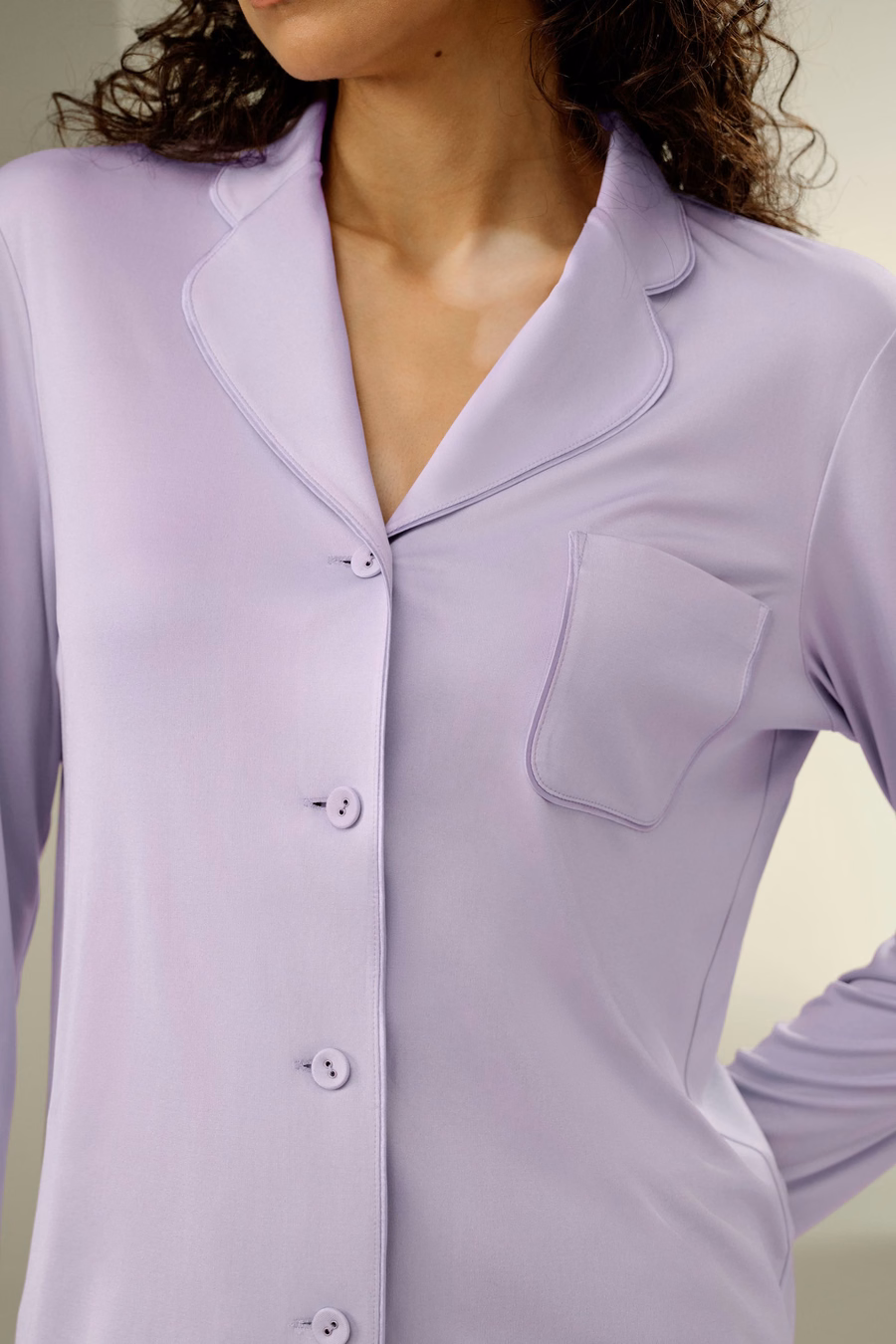 Conjunto clásico de pijama de seda Jersey