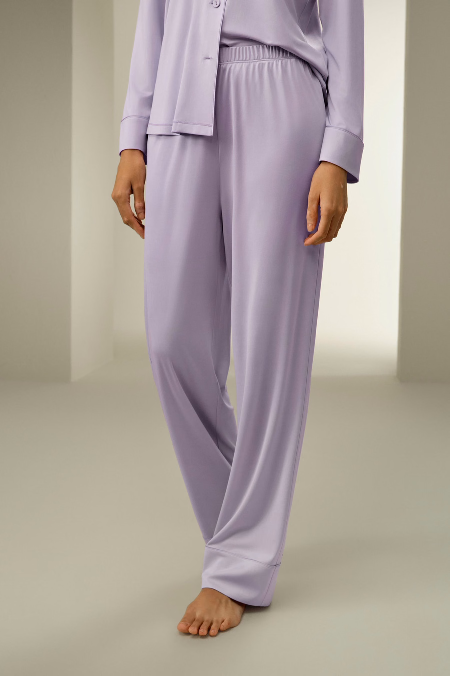 Conjunto clásico de pijama de seda Jersey