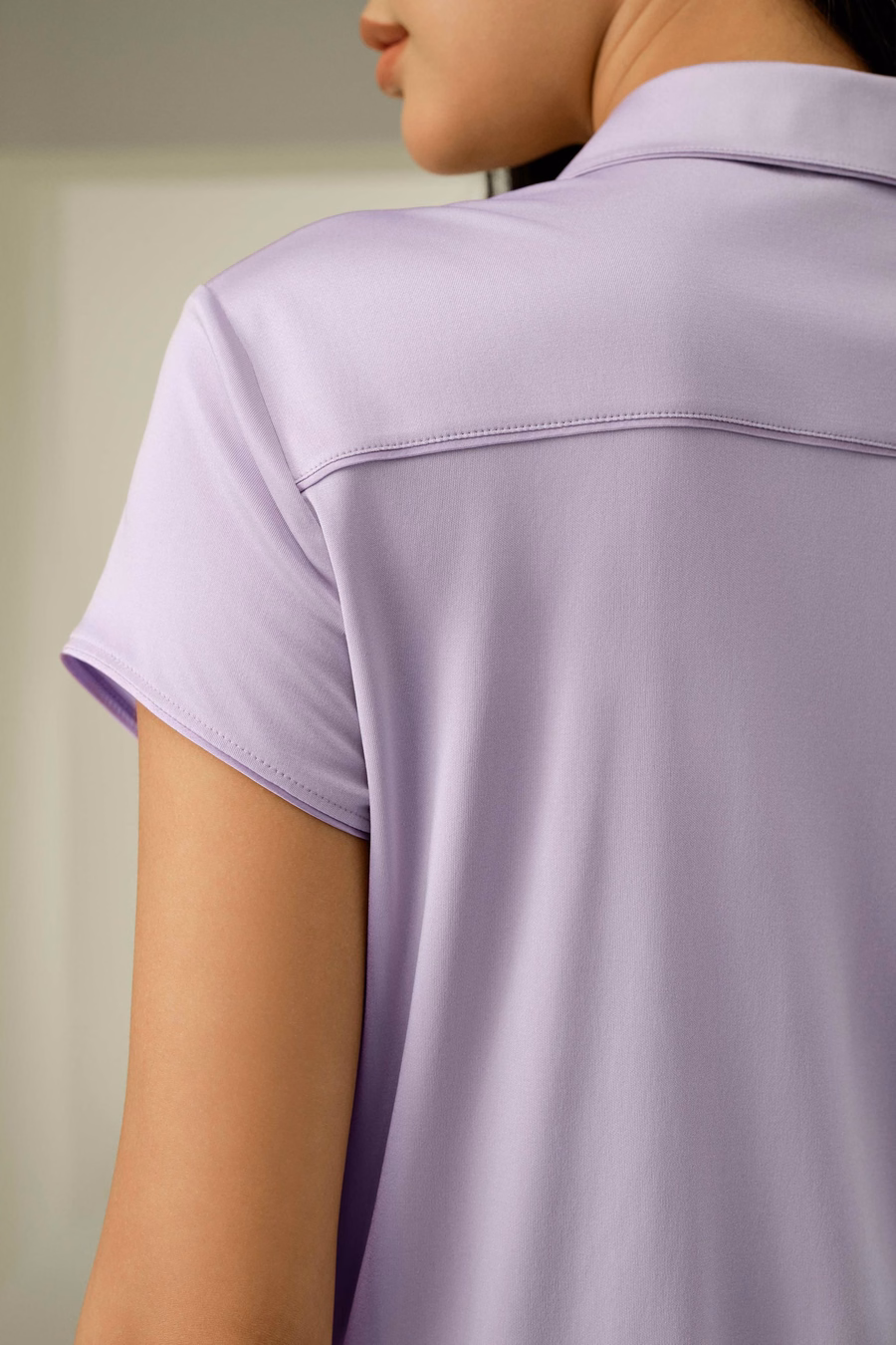 Conjunto de pijama de Jersey de seda pura de manga corta