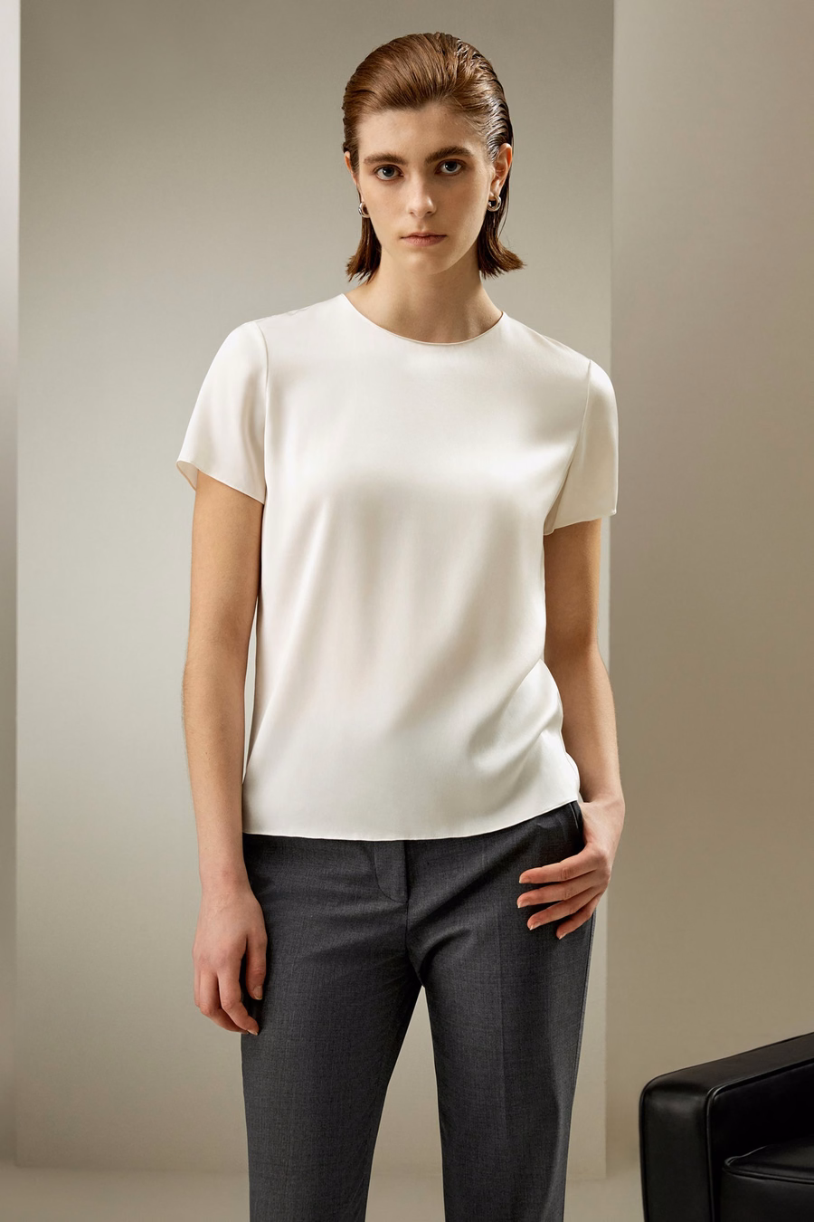 Camiseta básica de seda