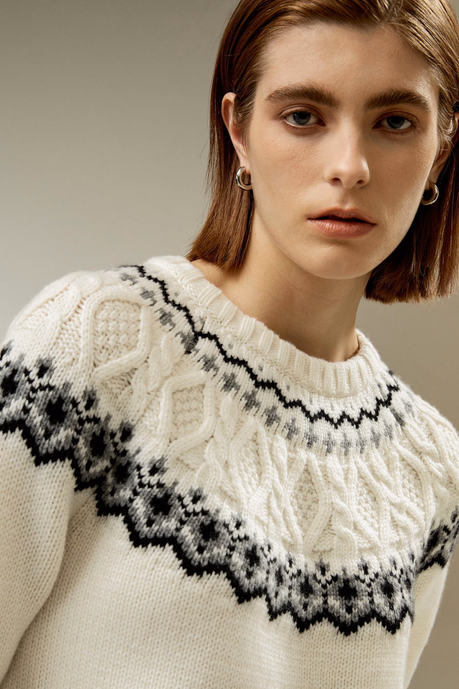 Suéter de cuello redondo de Fair Isle
