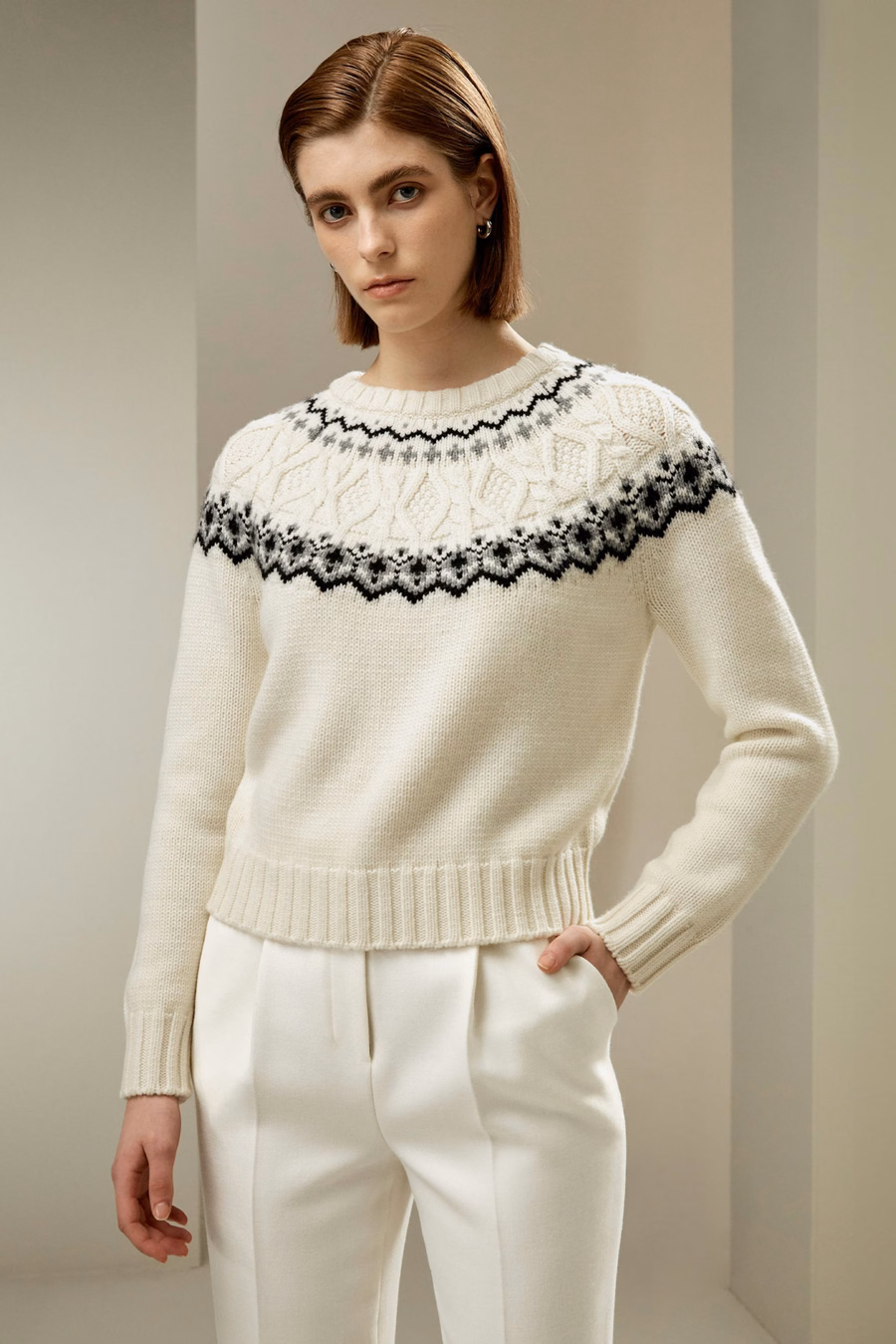 Suéter de cuello redondo de Fair Isle