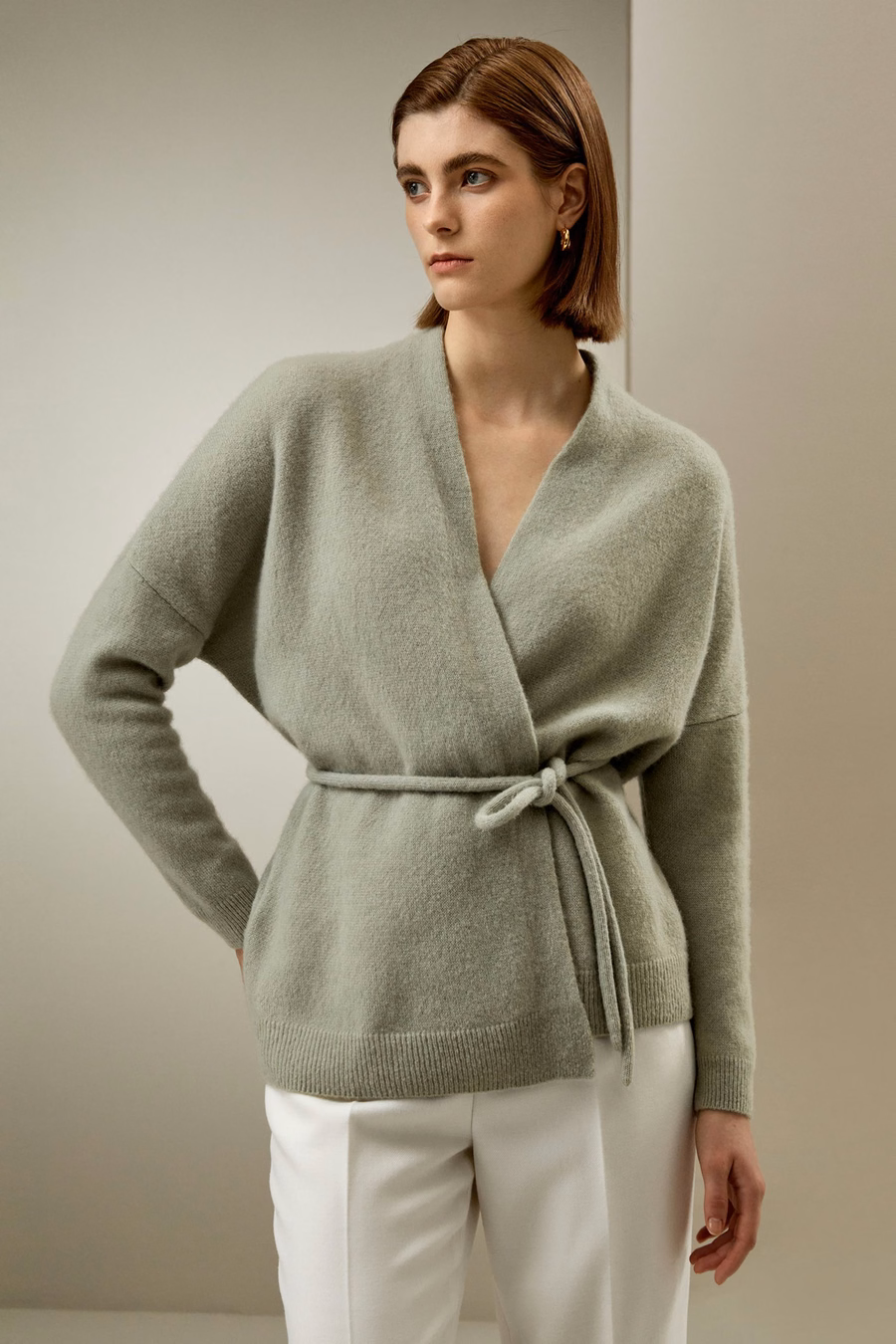 Cardigan de punto envolvente