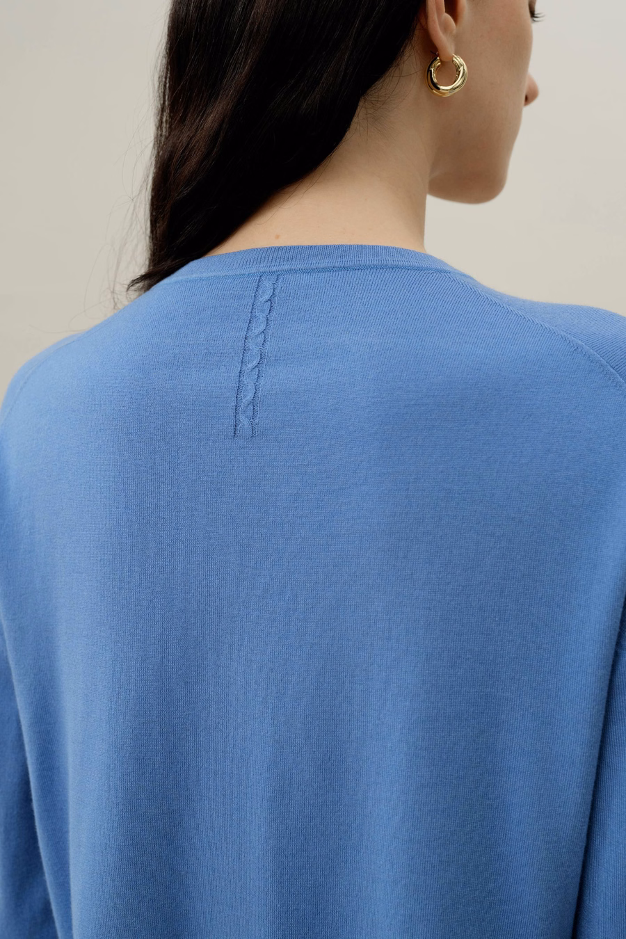 Cardigan de Seda y Cachemira de Cuello Redondo